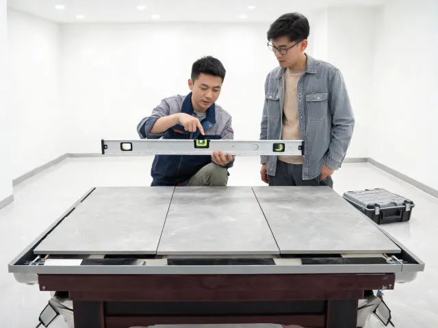 Slate table installation